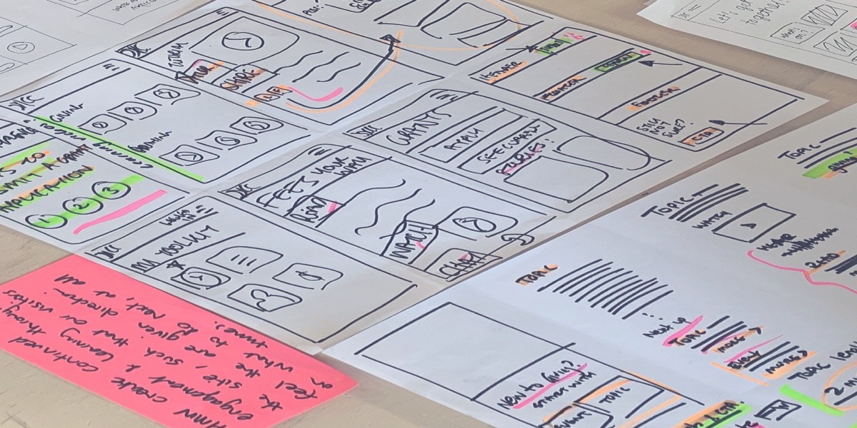 Crazy 8's sketches during a design sprint